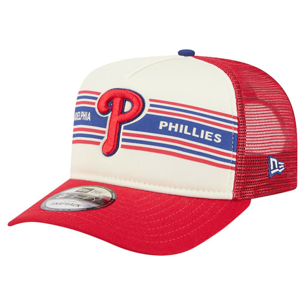 Philadelphia Phillies New Era Banner A-Frame 9FIFTY Trucker Snapback Hat | MLB Outlet