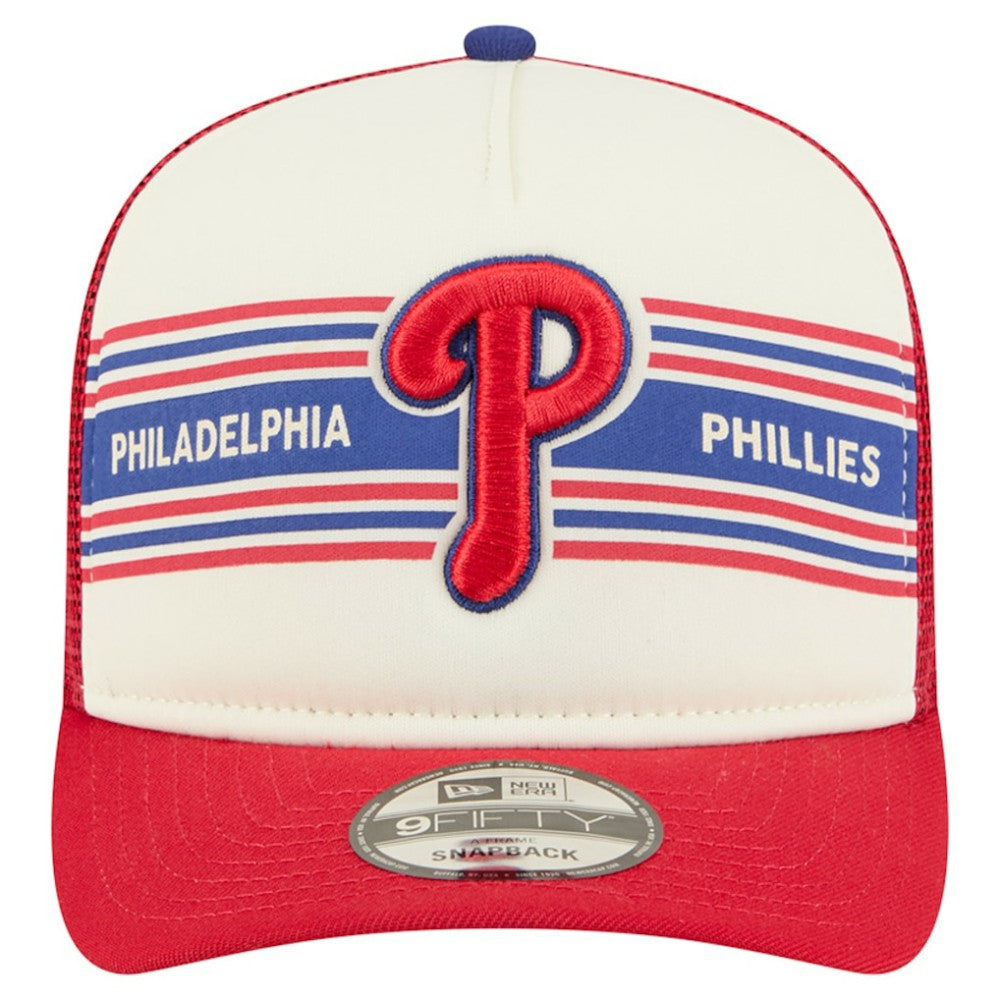 Philadelphia Phillies New Era Banner A-Frame 9FIFTY Trucker Snapback Hat | MLB Outlet