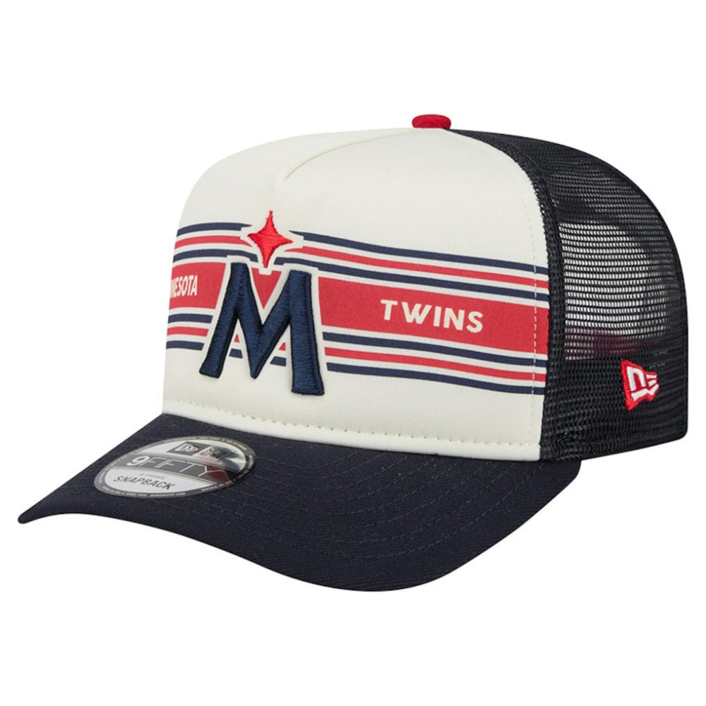 Minnesota Twins New Era Banner A-Frame 9FIFTY Trucker Snapback Hat | MLB On Sale