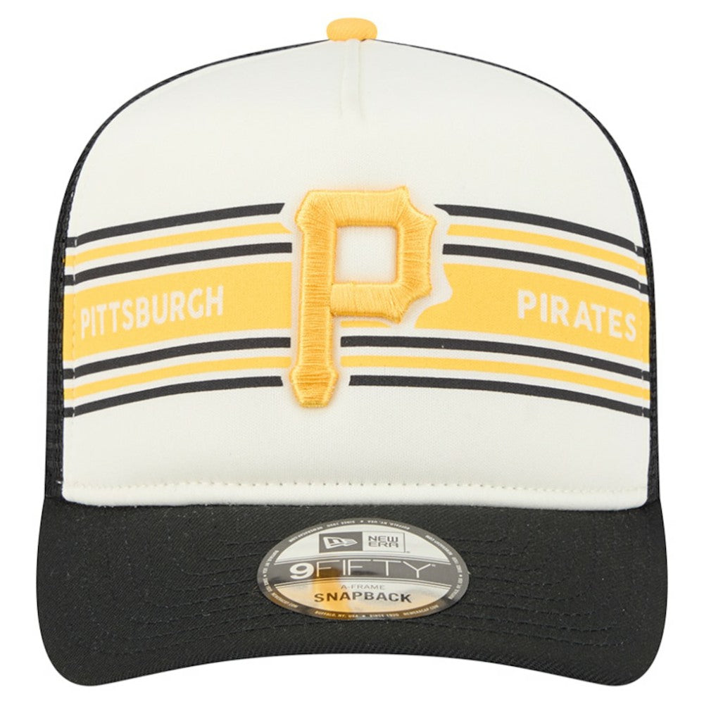 Pittsburgh Pirates New Era Banner A-Frame 9FIFTY Trucker Snapback Hat | MLB On Sale