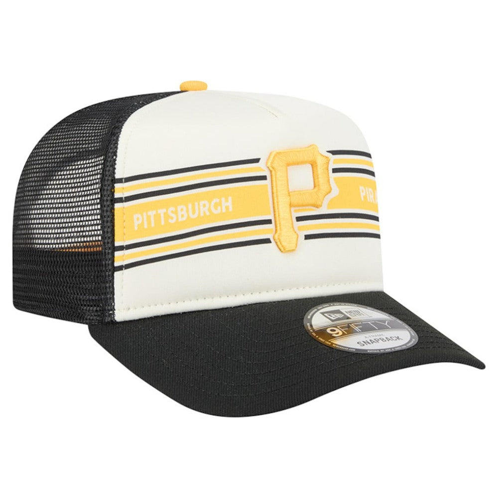 Pittsburgh Pirates New Era Banner A-Frame 9FIFTY Trucker Snapback Hat | MLB On Sale