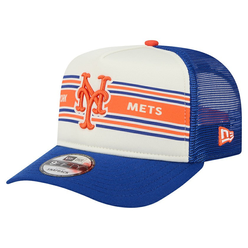 New York Mets New Era Banner A-Frame 9FIFTY Trucker Snapback Hat | MLB On Sale