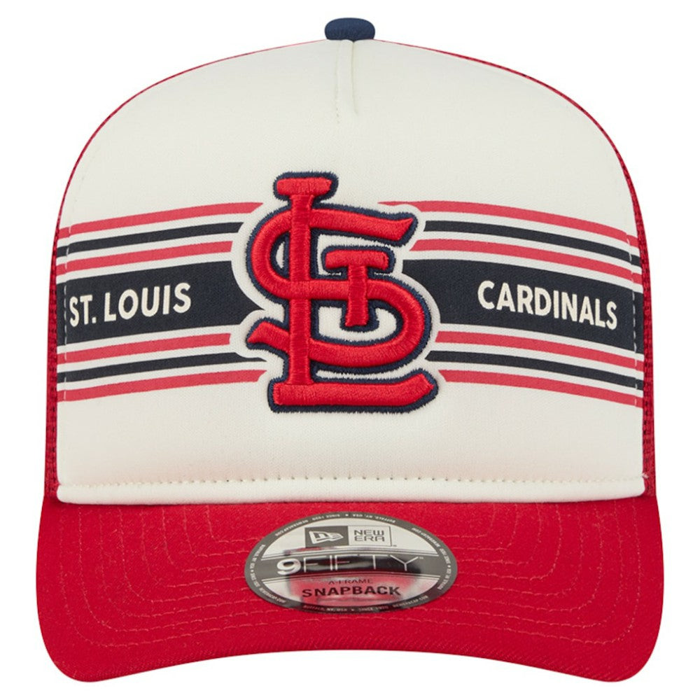 St. Louis Cardinals New Era Banner A-Frame 9FIFTY Trucker Snapback Hat | MLB Outlet