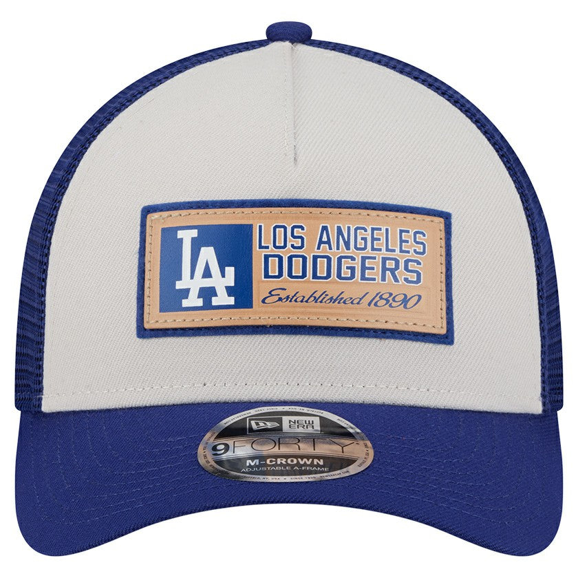 Los Angeles Dodgers New Era Text A-Frame Trucker 9FORTY Hat | MLB Discount