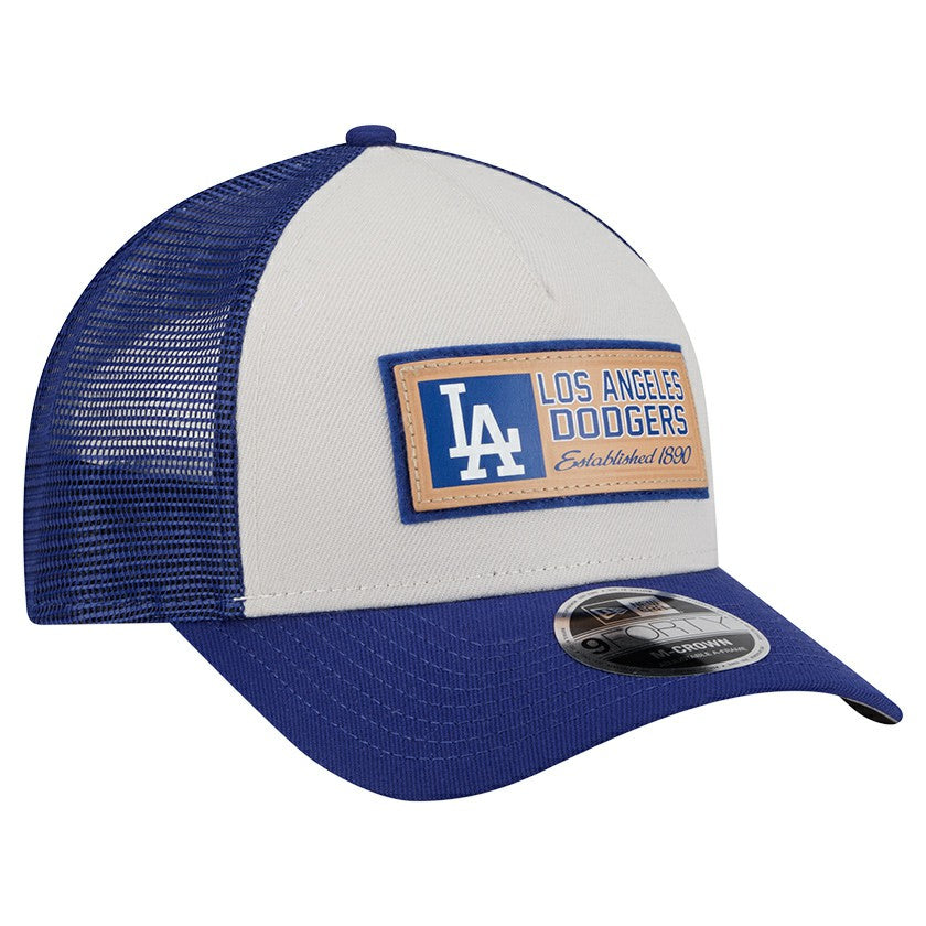 Los Angeles Dodgers New Era Text A-Frame Trucker 9FORTY Hat | MLB Discount