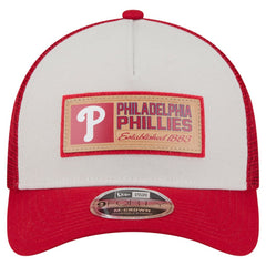 Philadelphia Phillies New Era Text A-Frame Trucker 9FORTY Hat | MLB Sale