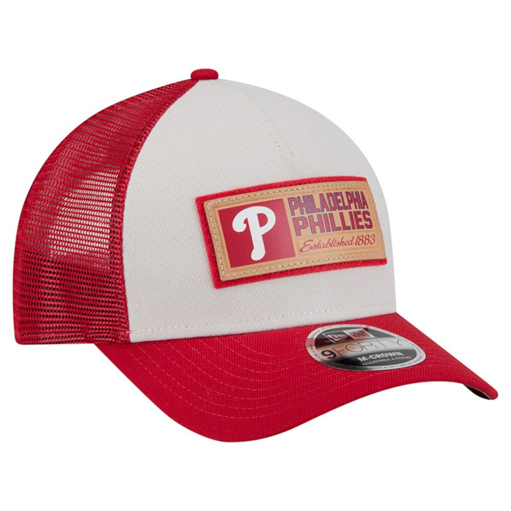 Philadelphia Phillies New Era Text A-Frame Trucker 9FORTY Hat | MLB Sale
