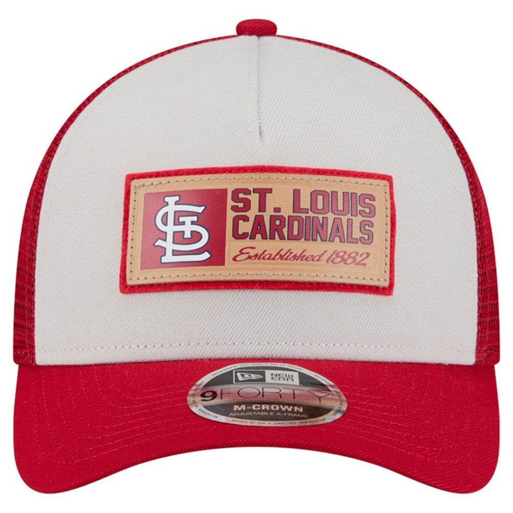 St. Louis Cardinals New Era Text A-Frame Trucker 9FORTY Hat | MLB On Sale