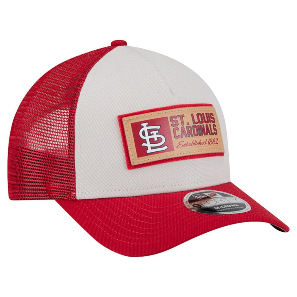 St. Louis Cardinals New Era Text A-Frame Trucker 9FORTY Hat | MLB On Sale