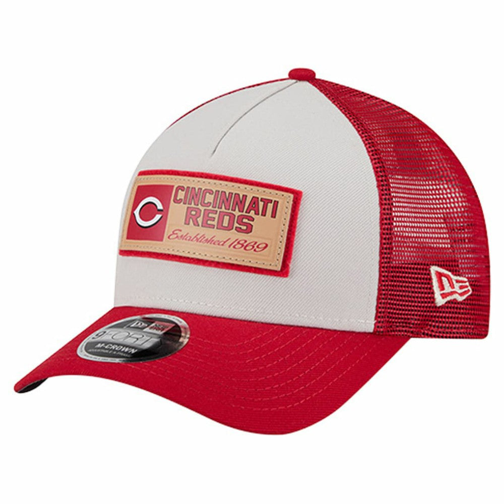 Cincinnati Reds New Era Text A-Frame Trucker 9FORTY Hat | MLB On Sale