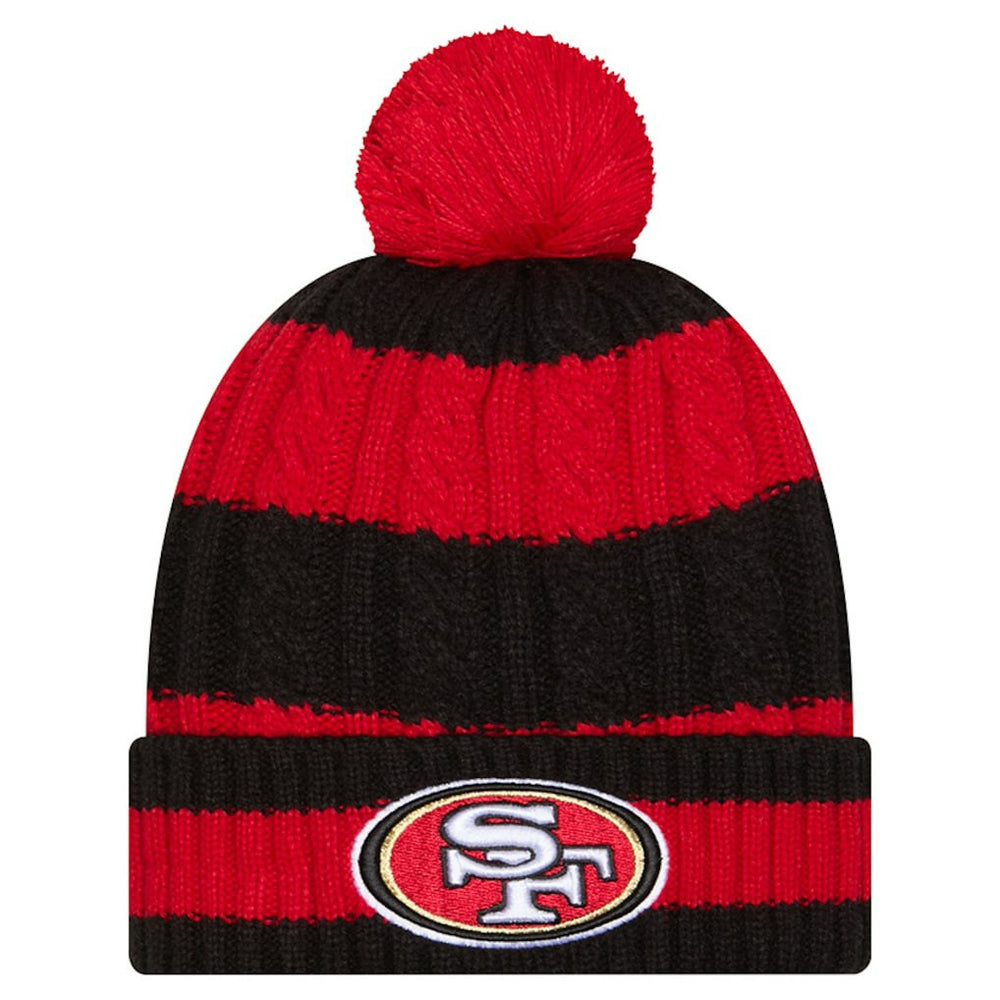 San Francisco 49ers New Era Women's Braided Cuffed Knit Hat with Pom