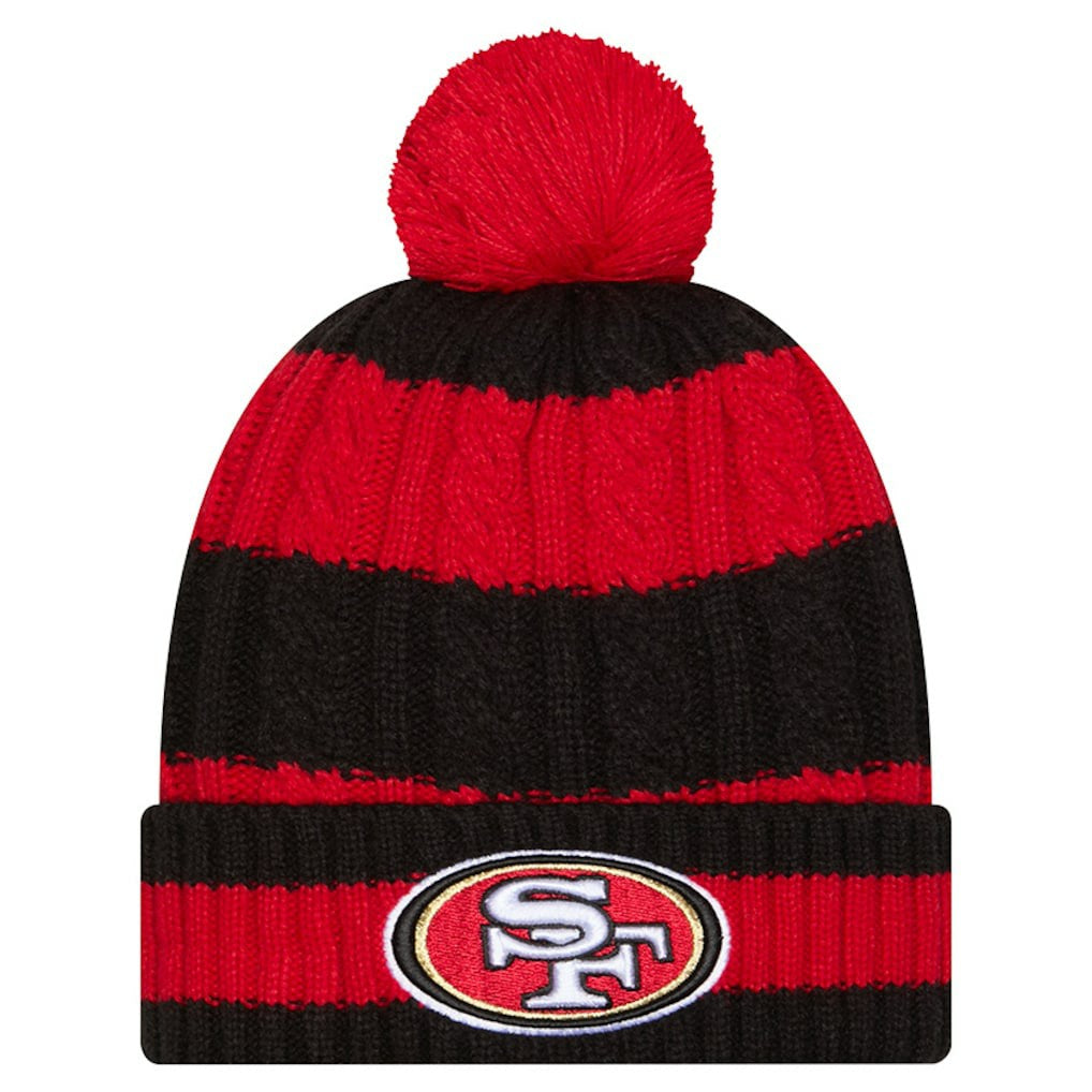 San Francisco 49ers New Era Women's Braided Cuffed Knit Hat with Pom