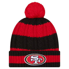 San Francisco 49ers New Era Women's Braided Cuffed Knit Hat with Pom