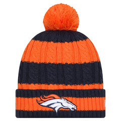 Denver Broncos New Era Women's Braided Cuffed Knit Hat with Pom