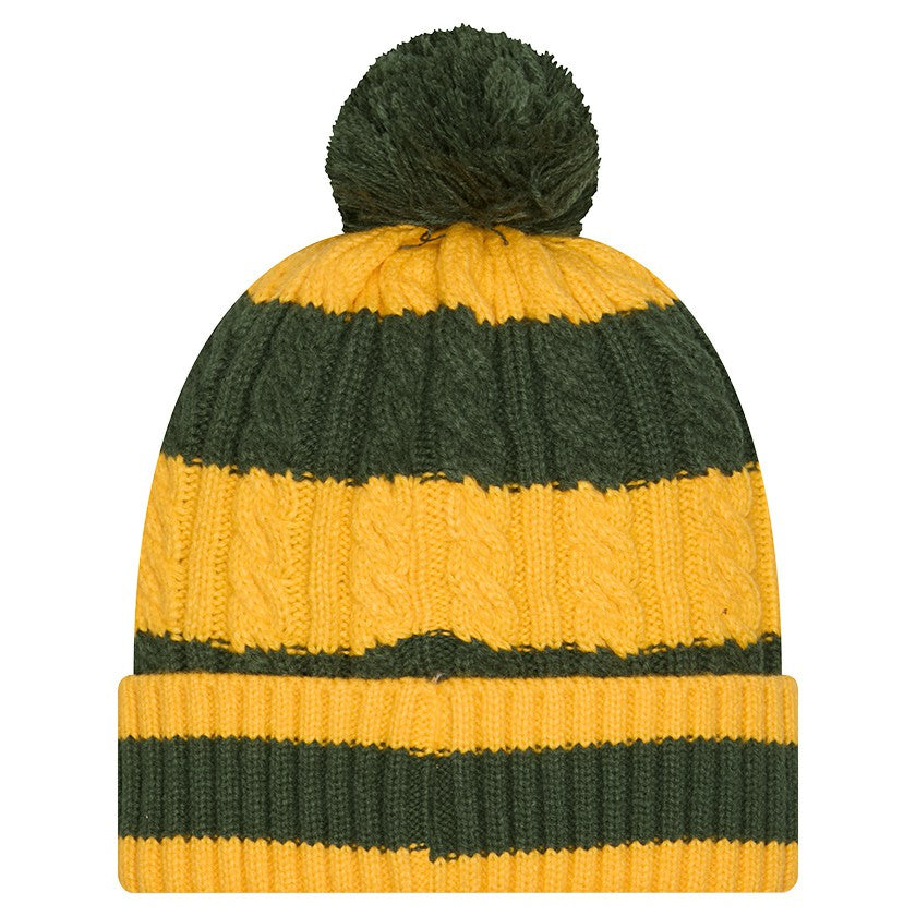 Green Bay Packers New Era Women's Braided Cuffed Knit Hat with Pom