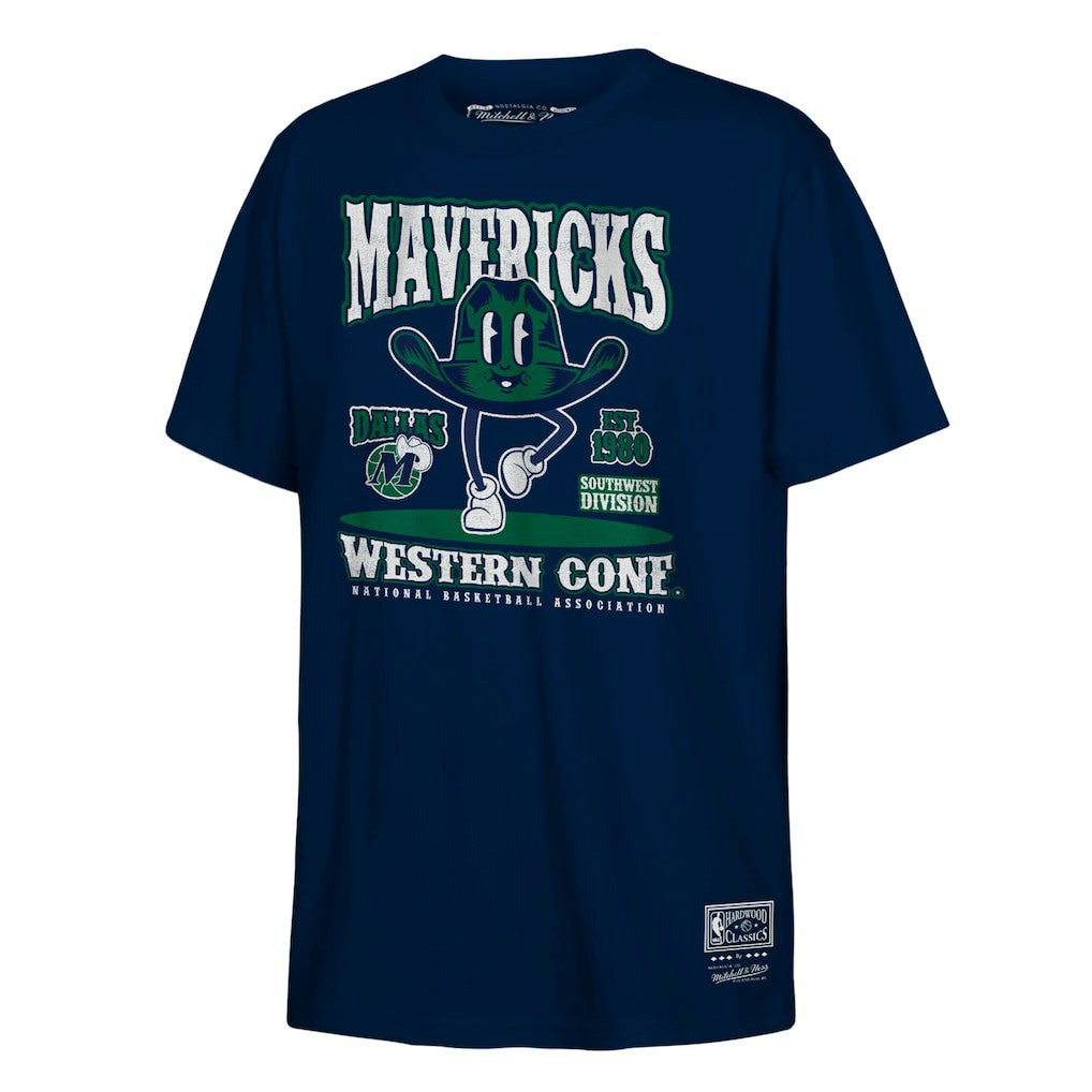 Dallas Mavericks Youth Retro Mascot Script T-Shirt sale Discount