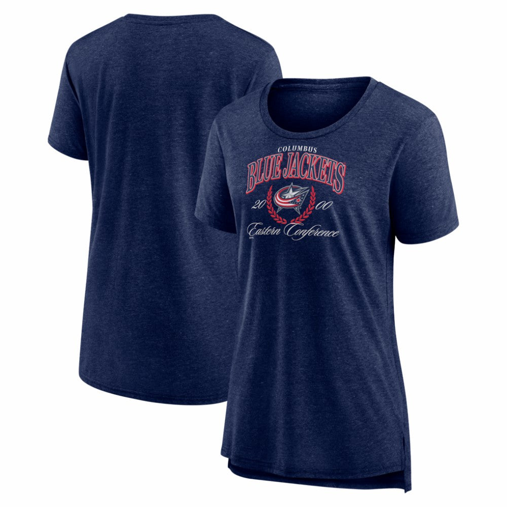 Columbus Blue Jackets Women's Reign Supreme Tri-Blend T-Shirt Outlet