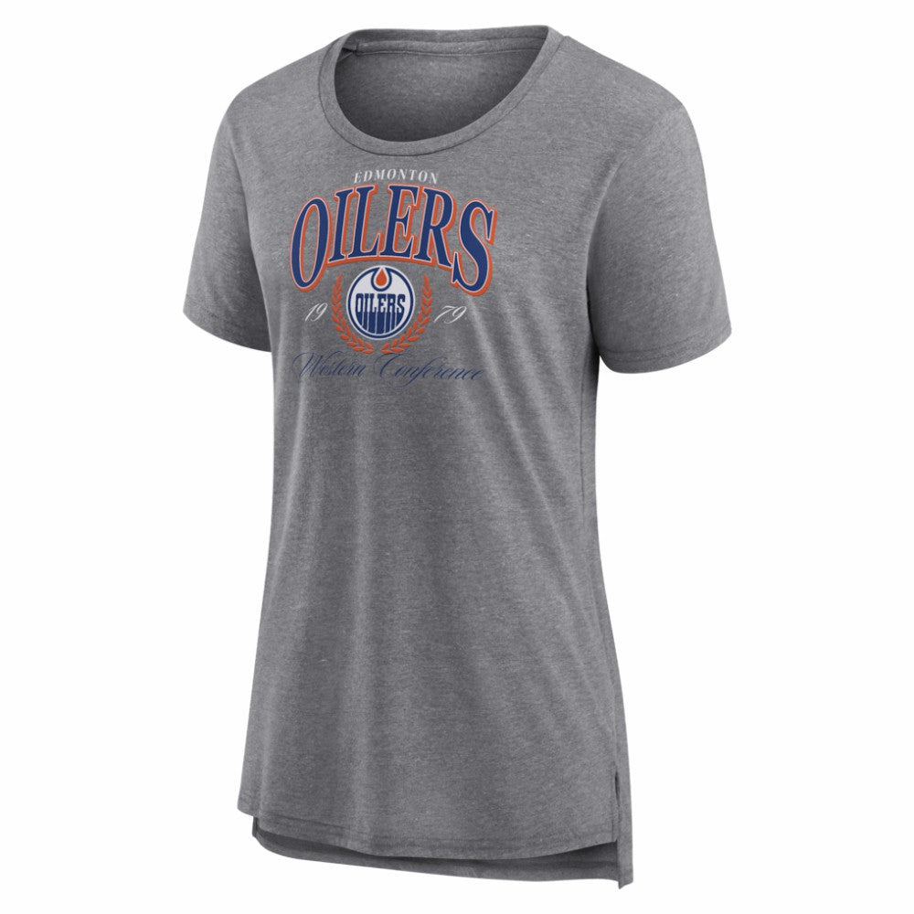 Edmonton Oilers Women's Reign Supreme Tri-Blend T-Shirt For Sale