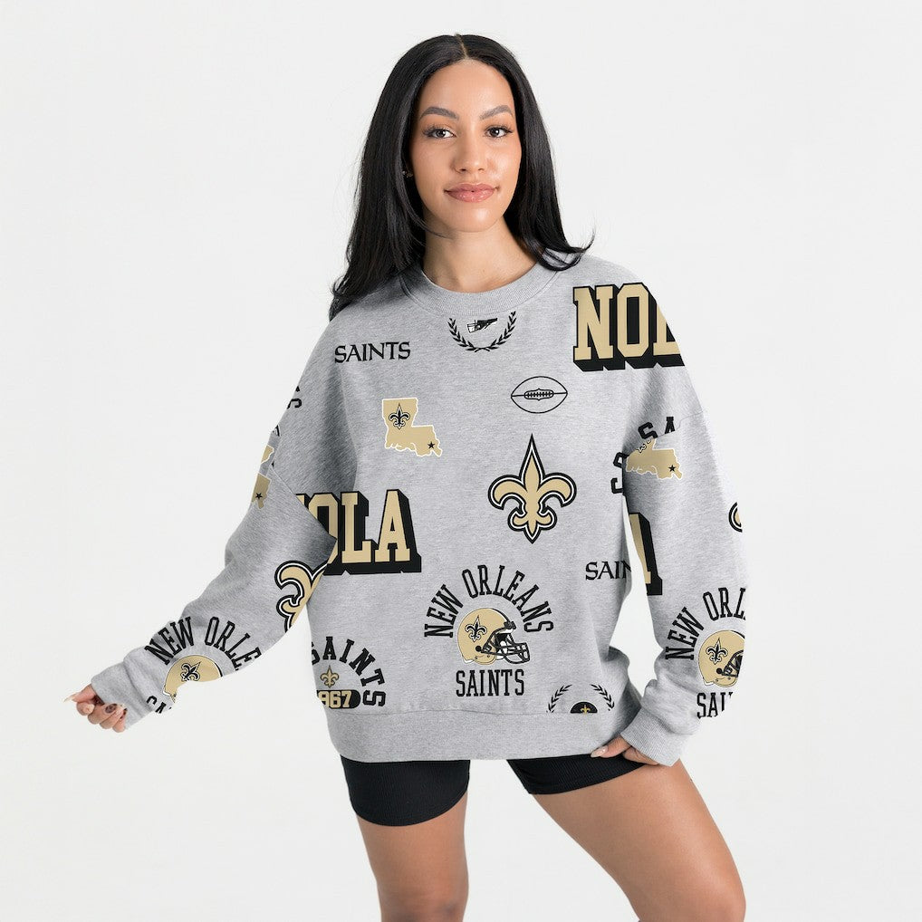 New Orleans Saints  Gameday Couture Women's Always On Repeat Fleece Sweatshirt