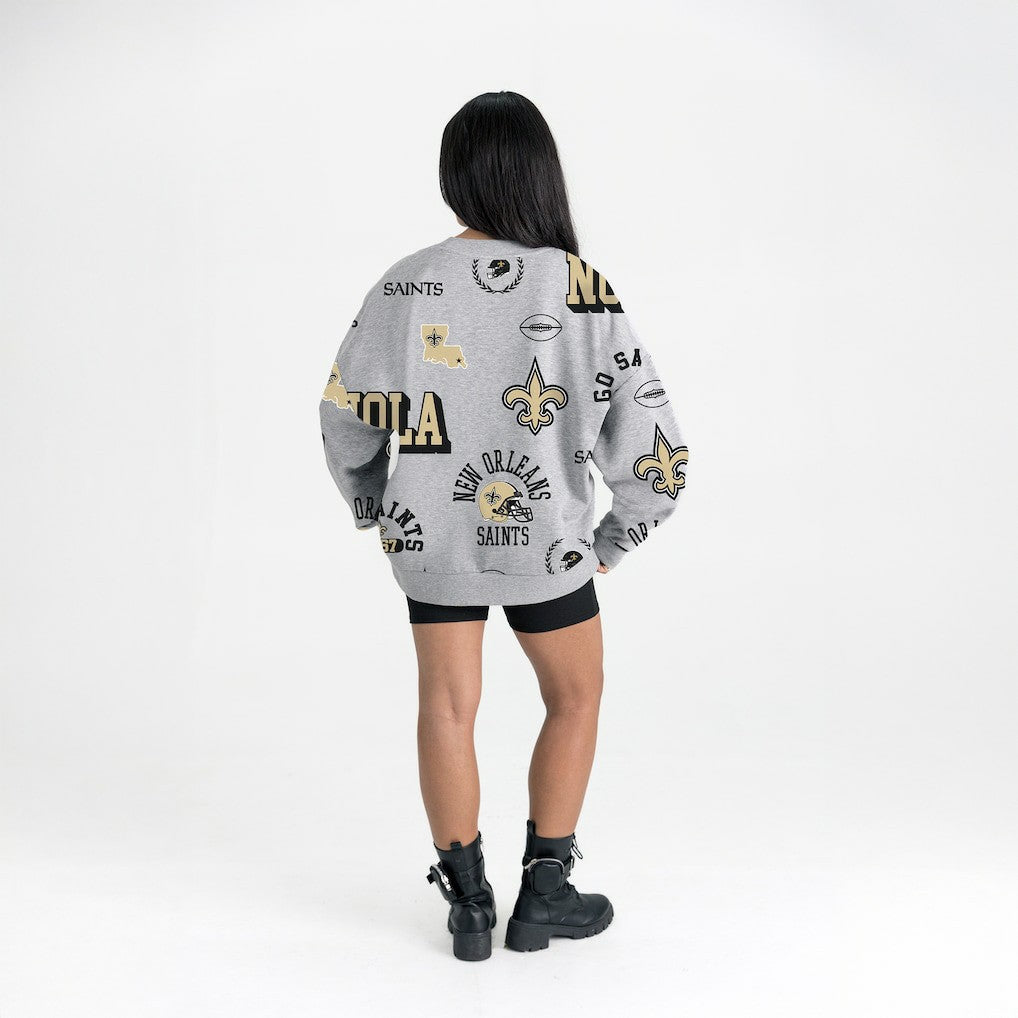 New Orleans Saints  Gameday Couture Women's Always On Repeat Fleece Sweatshirt
