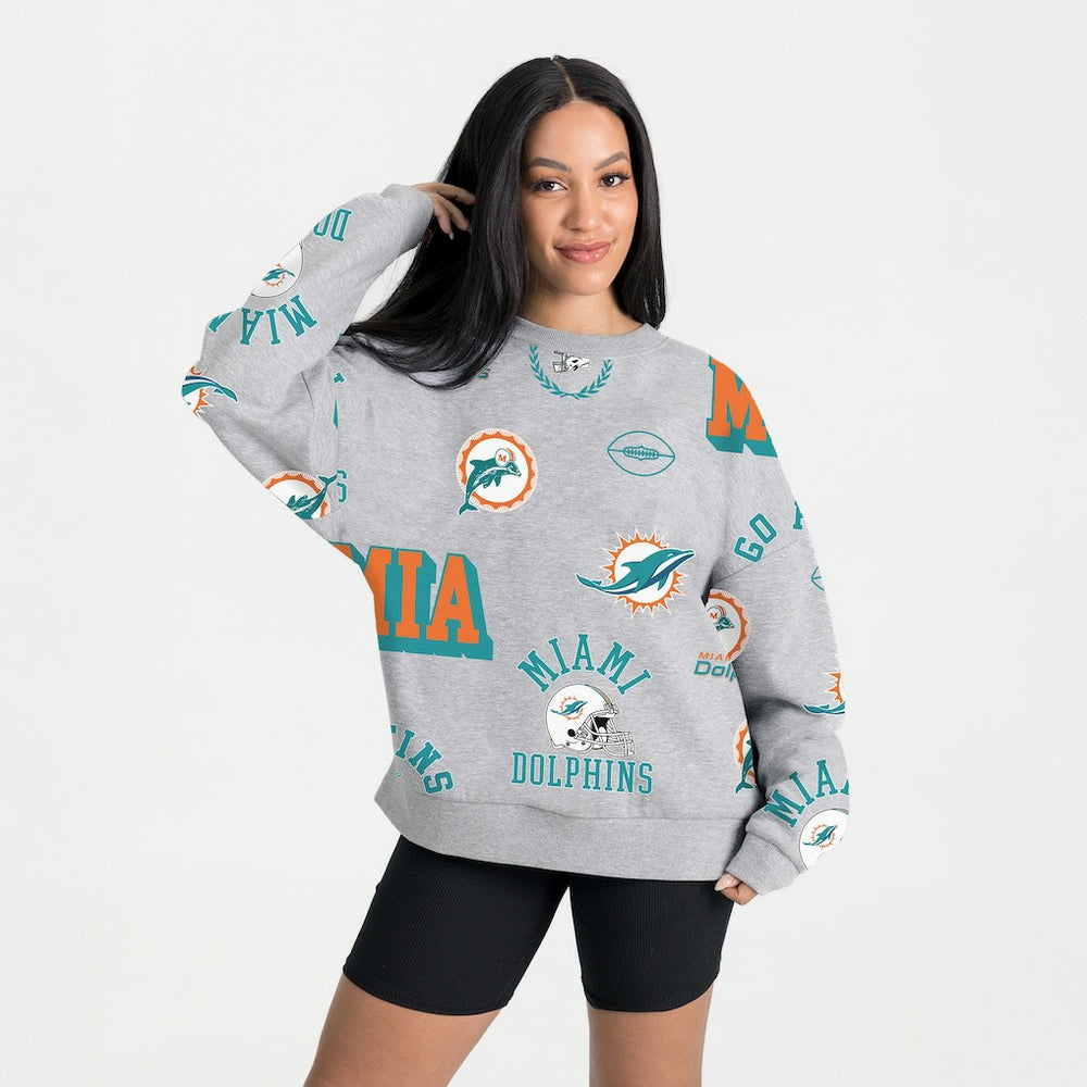 Miami Dolphins  Gameday Couture Women's Always On Repeat Fleece Sweatshirt