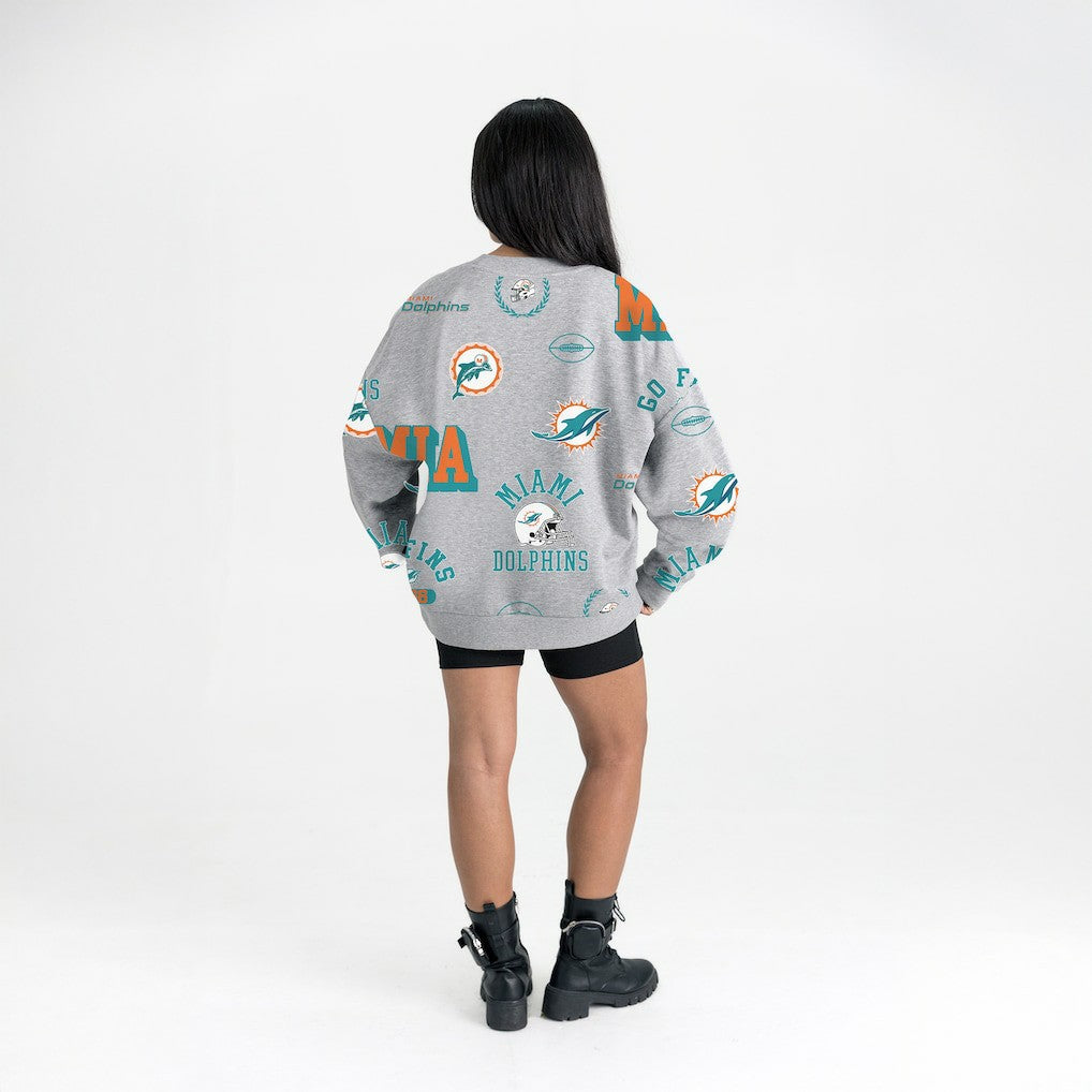 Miami Dolphins  Gameday Couture Women's Always On Repeat Fleece Sweatshirt