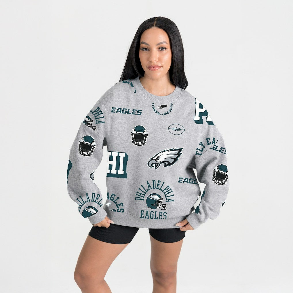 Philadelphia Eagles  Gameday Couture Women's Always On Repeat Fleece Sweatshirt
