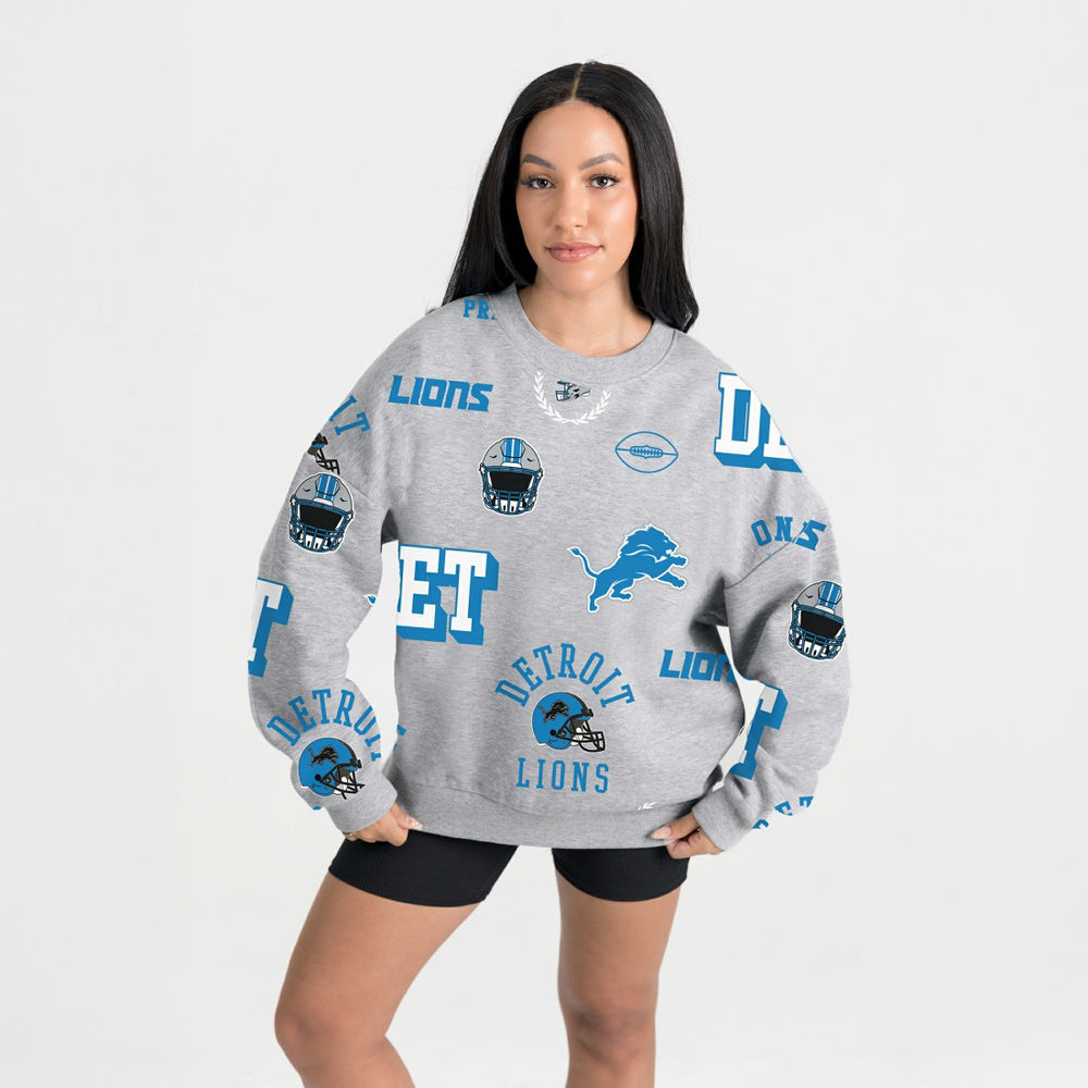 Detroit Lions  Gameday Couture Women's Always On Repeat Fleece Sweatshirt