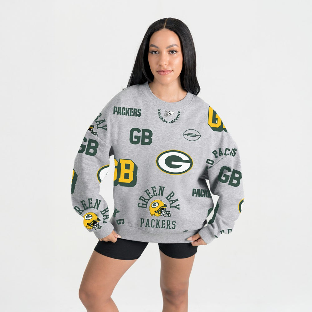 Green Bay Packers  Gameday Couture Women's Always On Repeat Fleece Sweatshirt