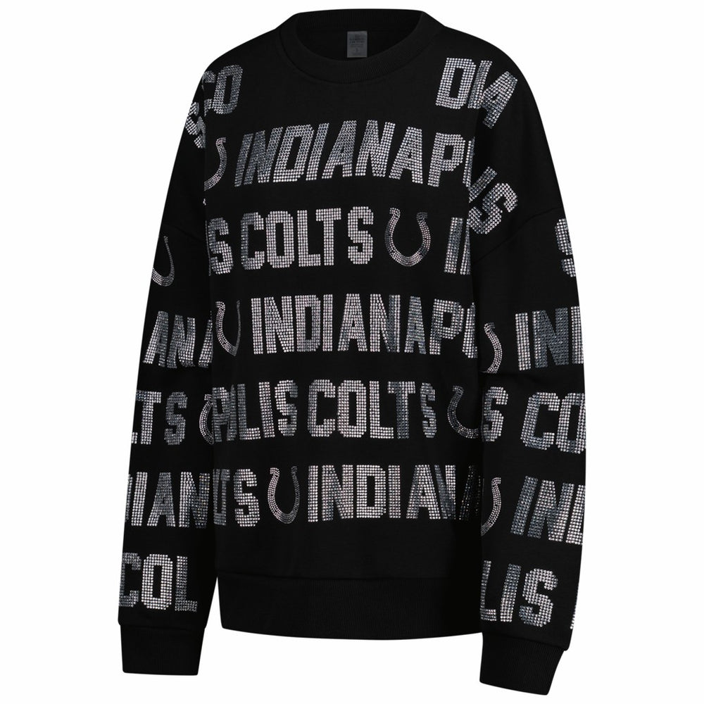 Indianapolis Colts  Gameday Couture Women's Oversized Hype Era Rhinestone Text Sweatshirt