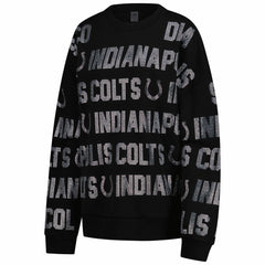 Indianapolis Colts  Gameday Couture Women's Oversized Hype Era Rhinestone Text Sweatshirt