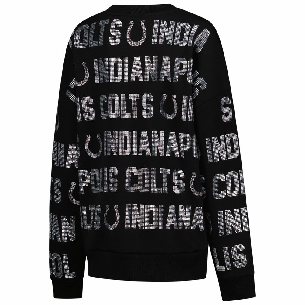 Indianapolis Colts  Gameday Couture Women's Oversized Hype Era Rhinestone Text Sweatshirt