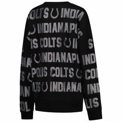 Indianapolis Colts  Gameday Couture Women's Oversized Hype Era Rhinestone Text Sweatshirt