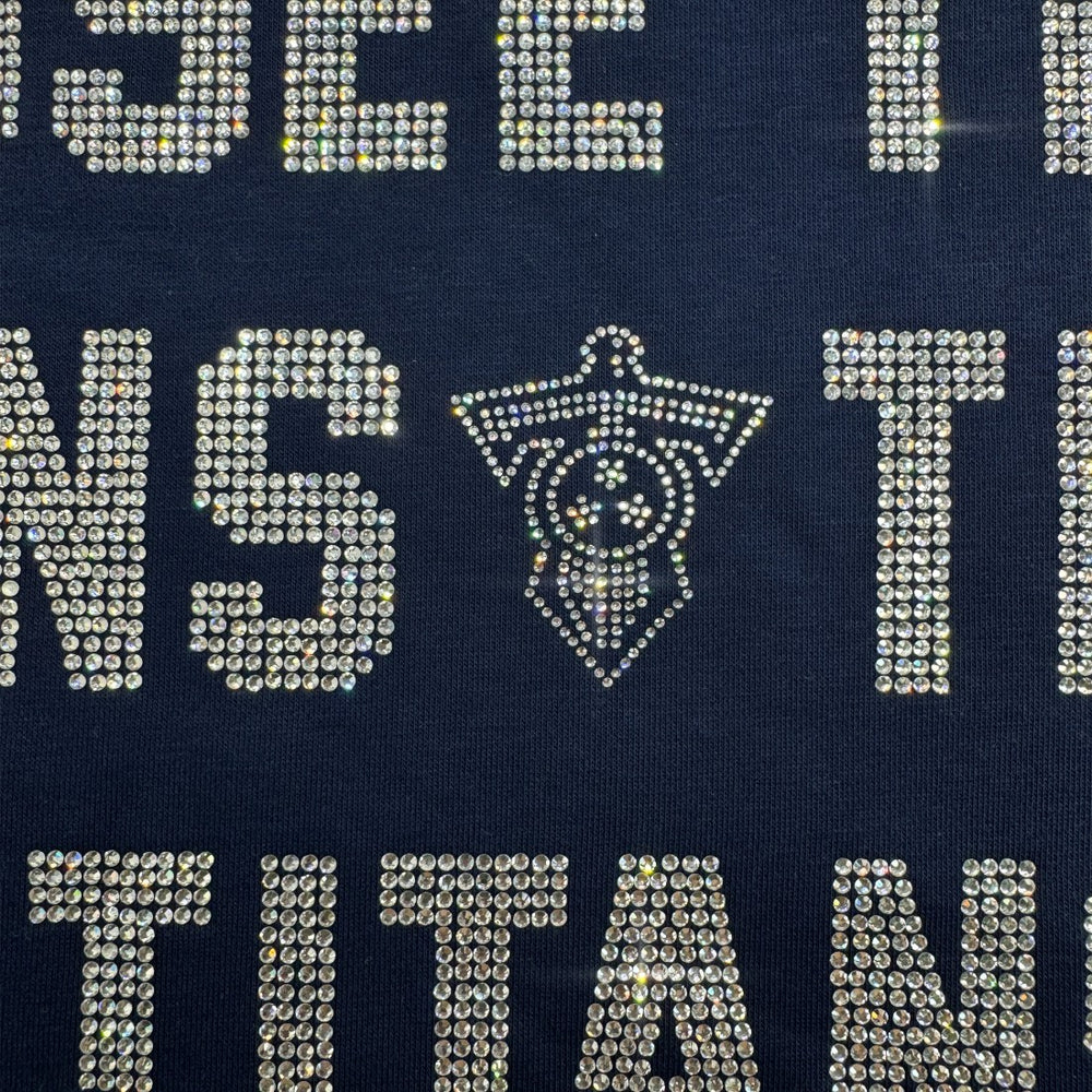 Tennessee Titans  Gameday Couture Women's Oversized Hype Era Rhinestone Text Sweatshirt