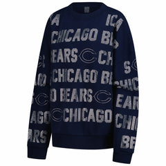 Chicago Bears  Gameday Couture Women's Oversized Hype Era Rhinestone Text Sweatshirt