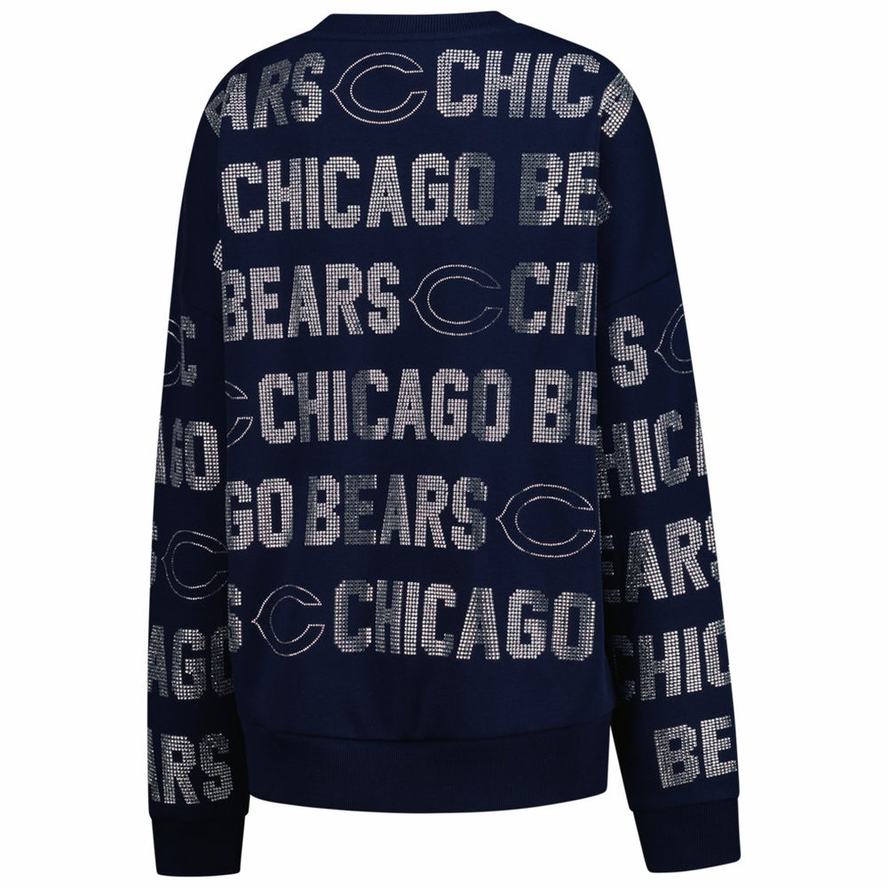 Chicago Bears  Gameday Couture Women's Oversized Hype Era Rhinestone Text Sweatshirt