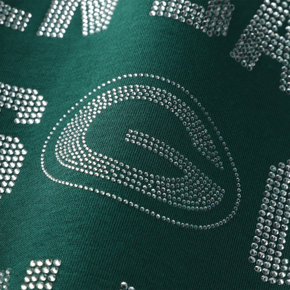 Green Bay Packers  Gameday Couture Women's Oversized Hype Era Rhinestone Text Sweatshirt