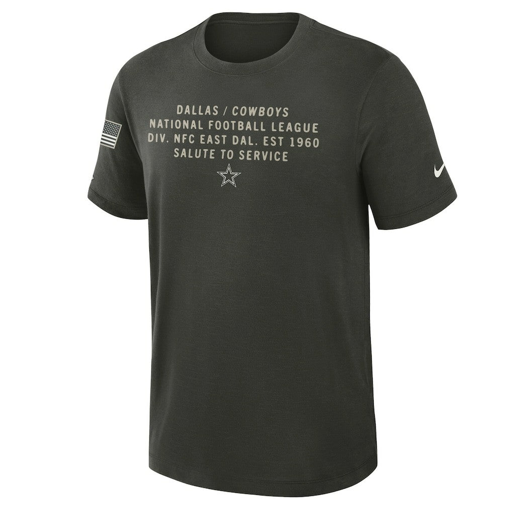 Dallas Cowboys Nike 2025 Salute to Service Sideline Slub Dri-FIT T-Shirt