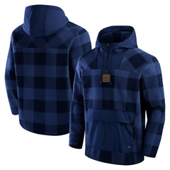 Dallas Cowboys Fanatics Elements Plaid Polar Fleece Quarter-Zip Hoodie