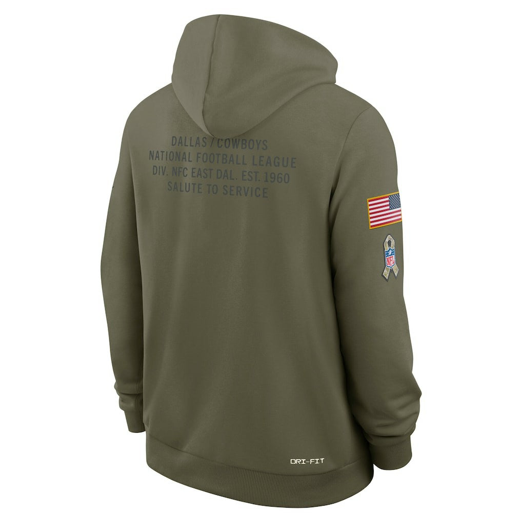Dallas Cowboys Nike 2025 Salute to Service Sideline Standard Issue Dri-FIT Hoodie