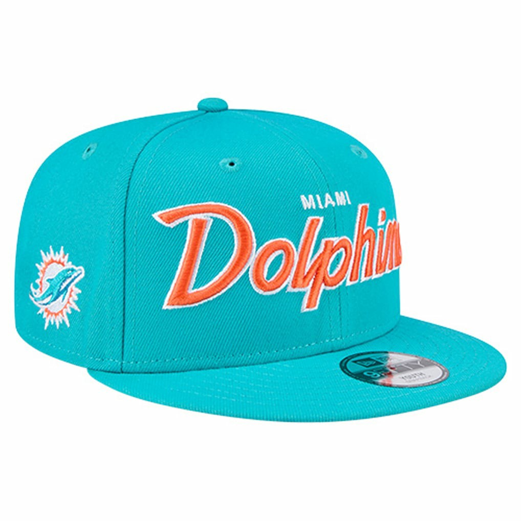 Miami Dolphins New Era Youth Main Script 9FIFTY Snapback Hat