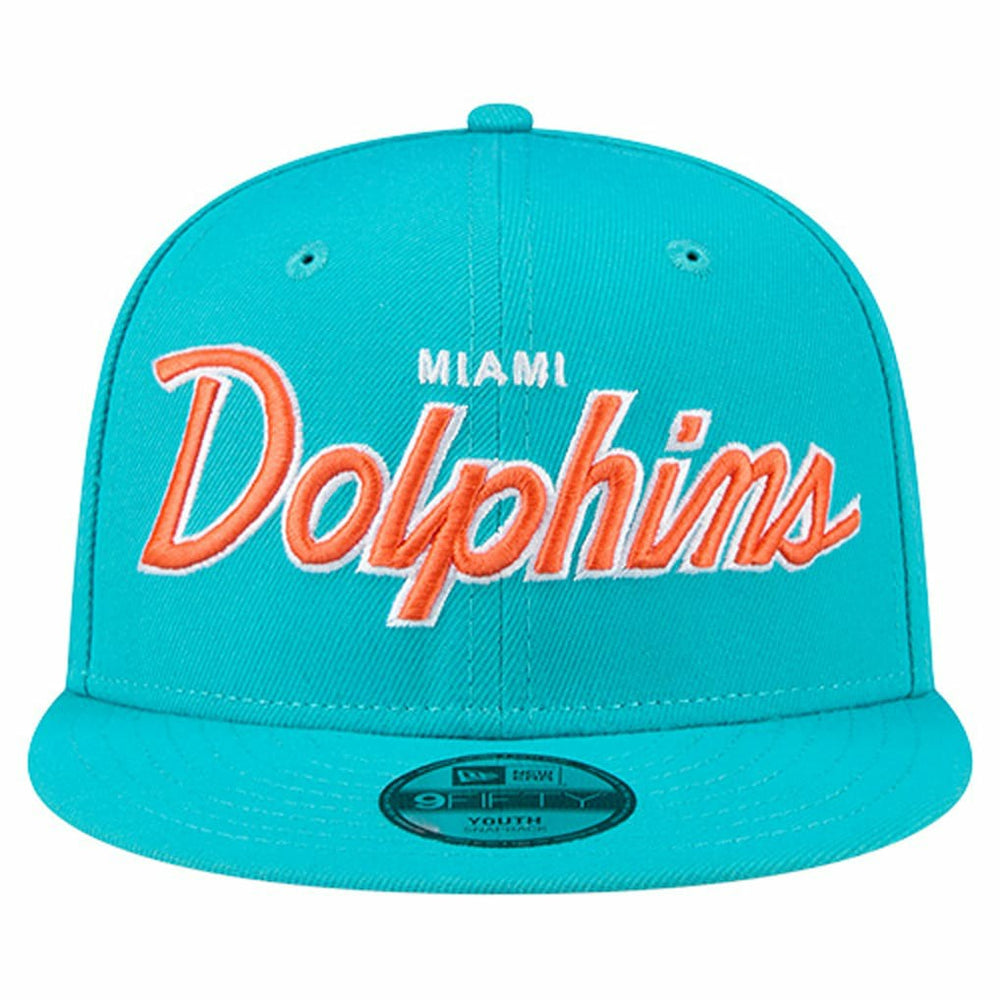 Miami Dolphins New Era Youth Main Script 9FIFTY Snapback Hat