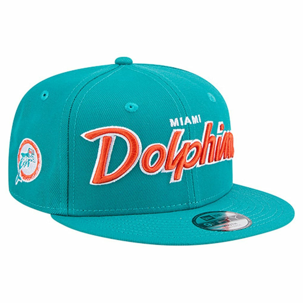 Miami Dolphins New Era Youth Main Script 9FIFTY Snapback Hat