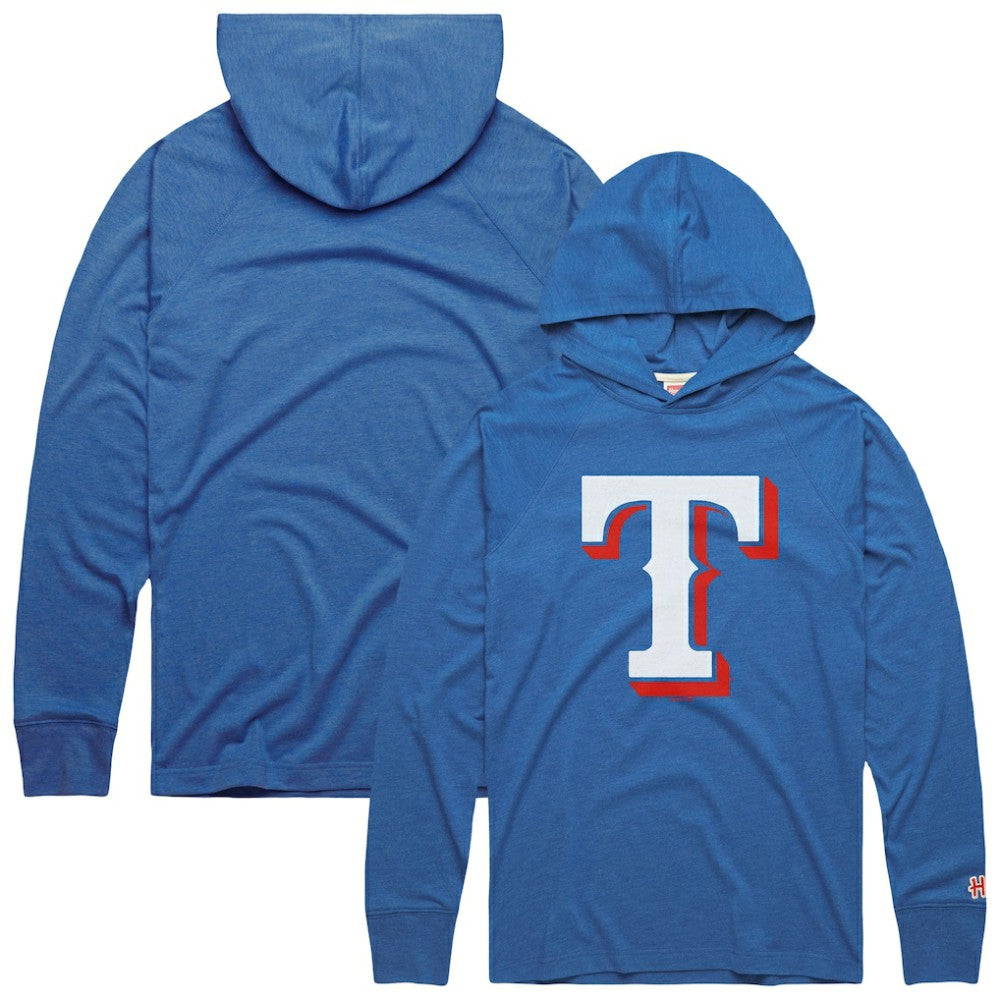 Texas Rangers Homage Lightweight Raglan Tri-Blend Pullover Hoodie | MLB New