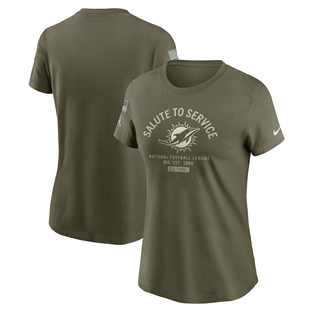 Miami Dolphins Nike Women's 2025 Salute to Service Sideline T-Shirt