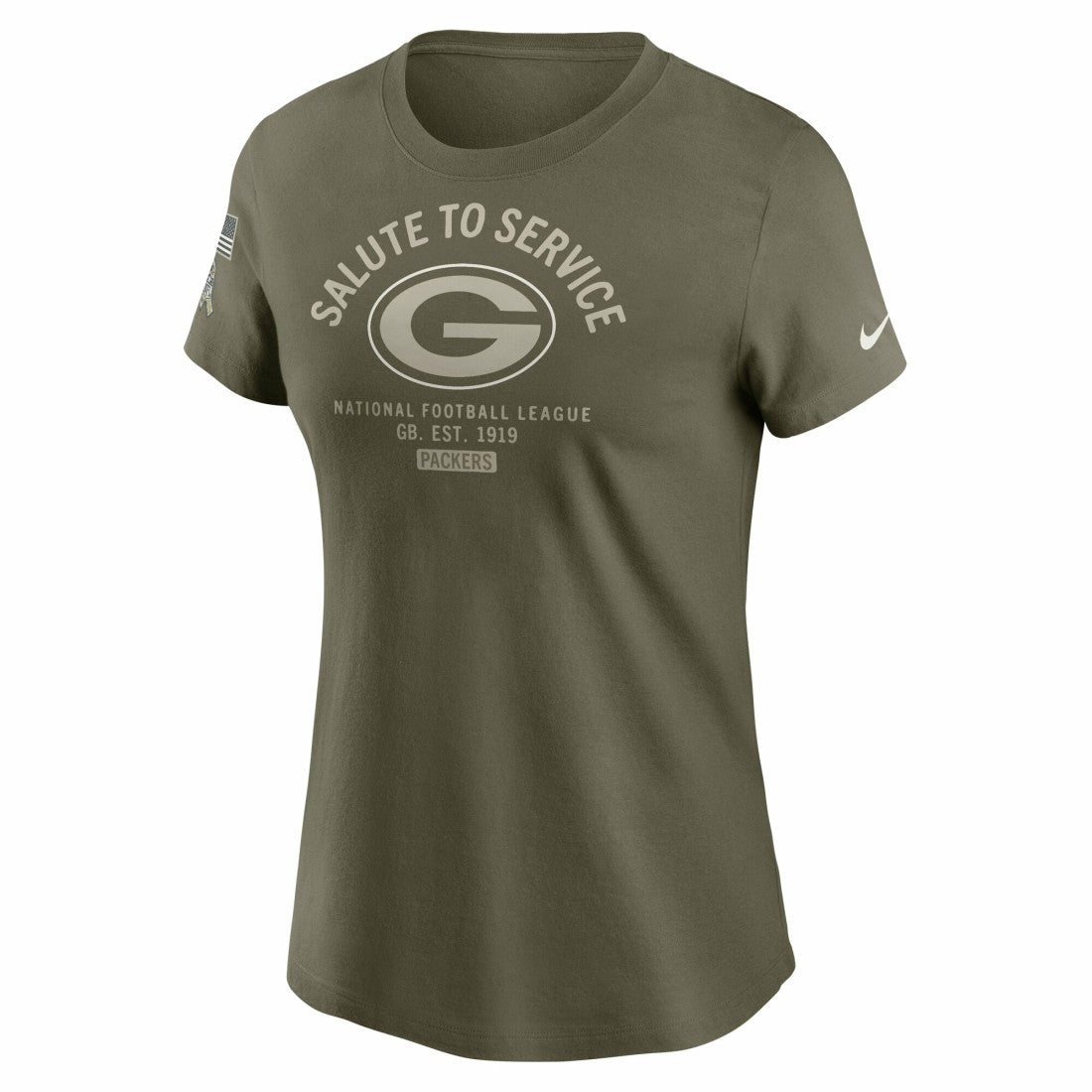 Green Bay Packers Nike Women's 2025 Salute to Service Sideline T-Shirt