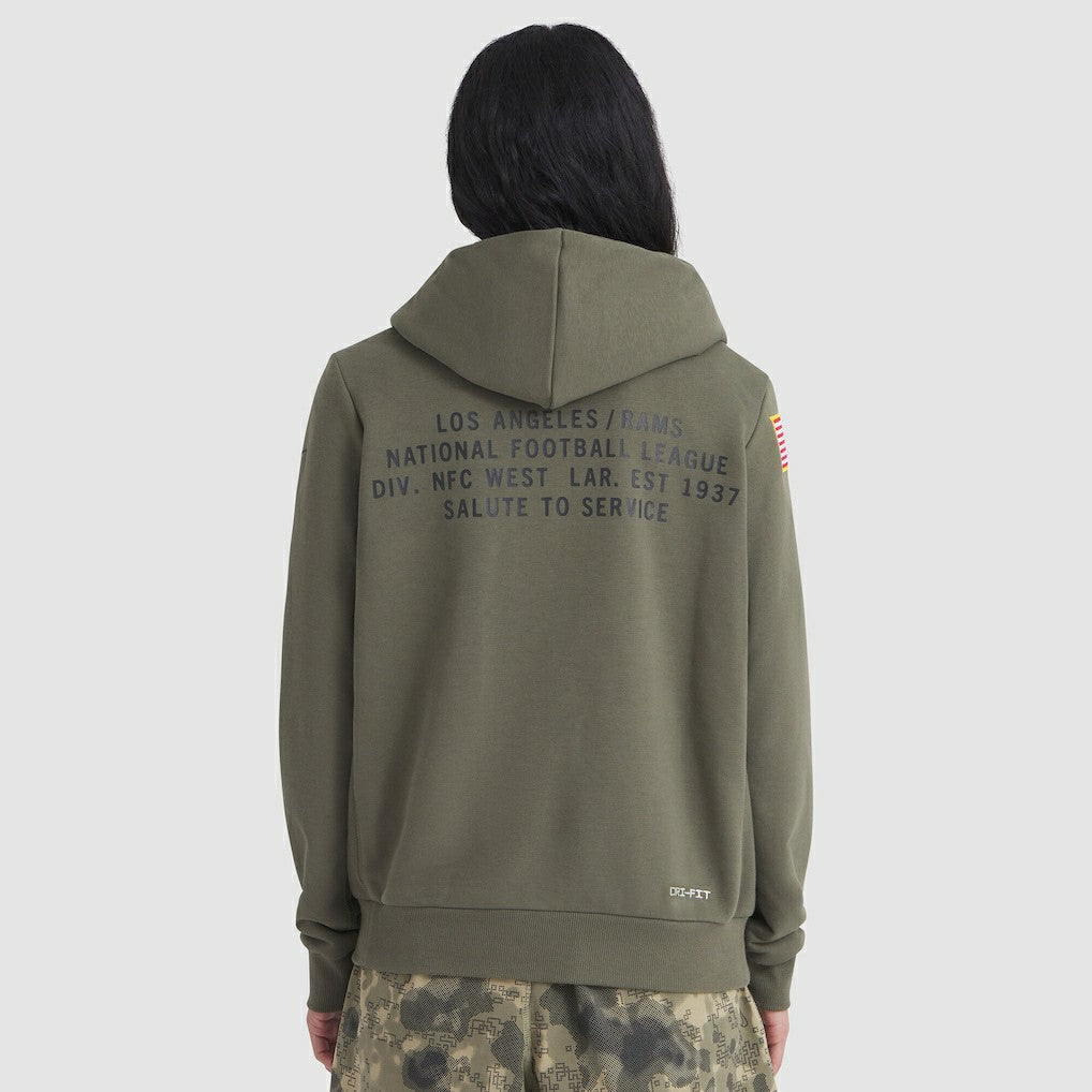 Los Angeles Rams Nike Women's 2025 Salute to Service Sideline Standard Issue Dri-FIT Hoodie