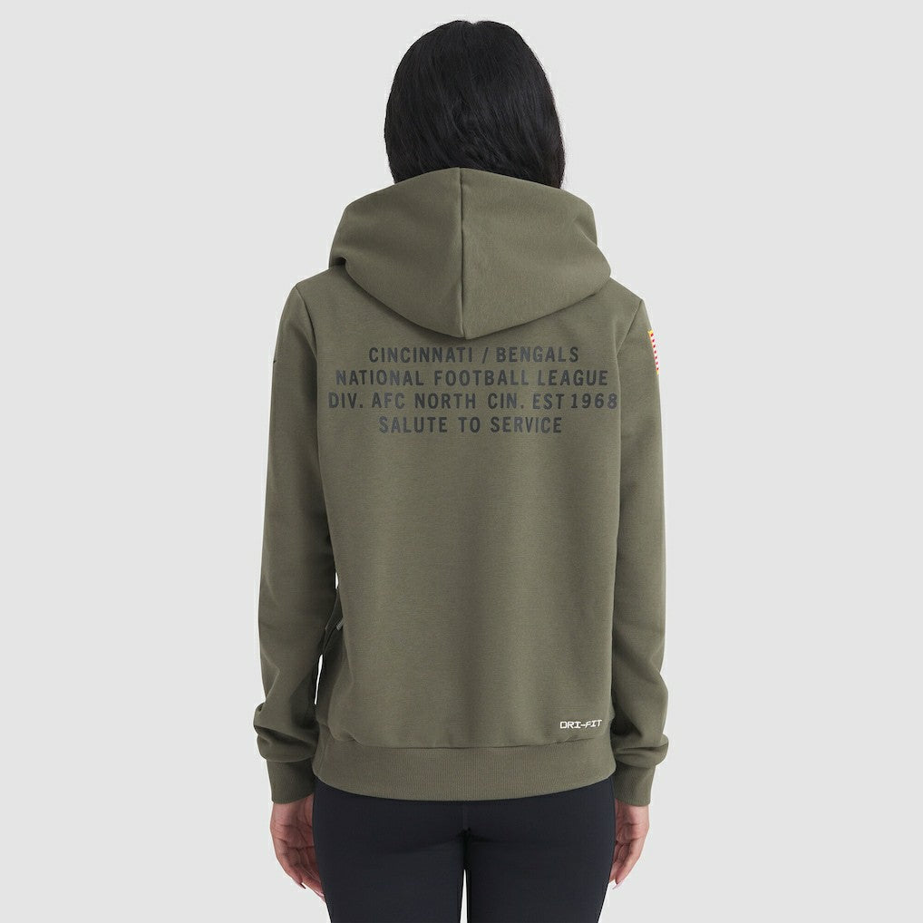 Cincinnati Bengals Nike Women's 2025 Salute to Service Sideline Standard Issue Dri-FIT Hoodie