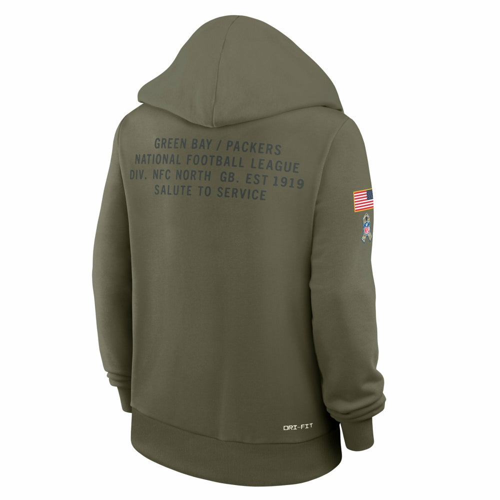 Green Bay Packers Nike Women's 2025 Salute to Service Sideline Standard Issue Dri-FIT Hoodie