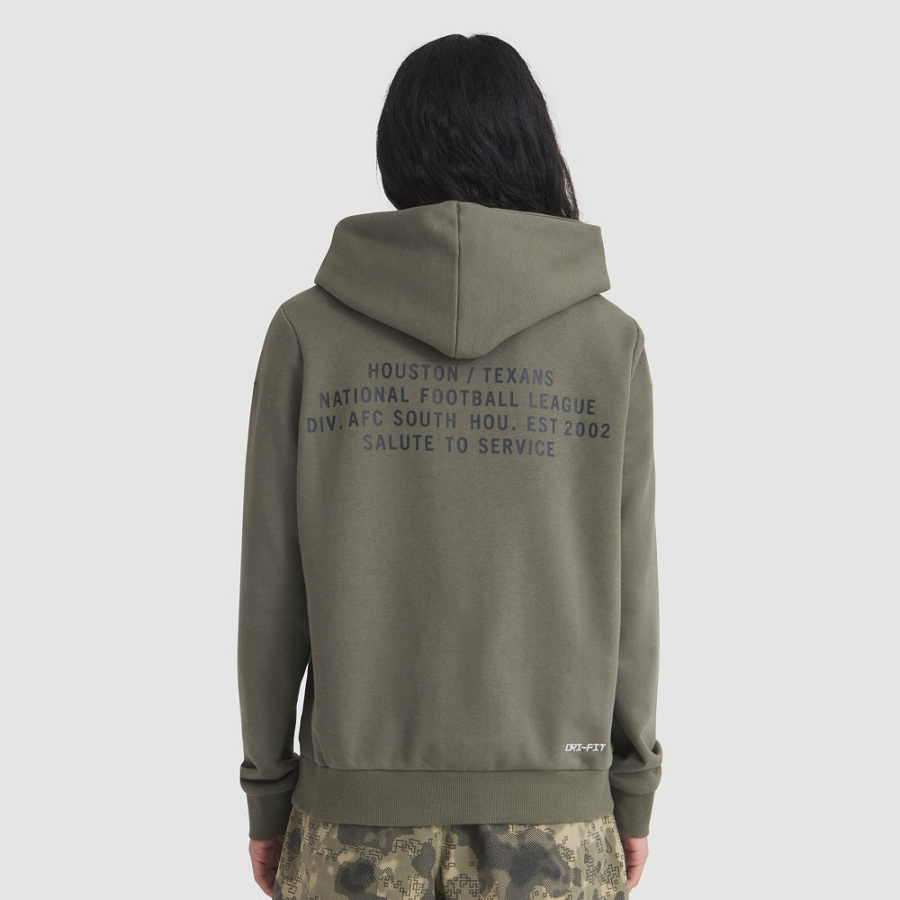 Houston Texans Nike Women's 2025 Salute to Service Sideline Standard Issue Dri-FIT Hoodie